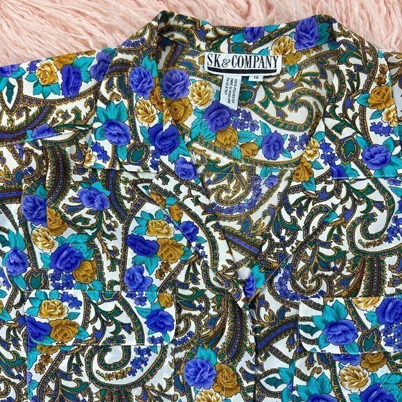 Women’s Size 16 Vintage Paisley Blouse - Picture 2 of 3